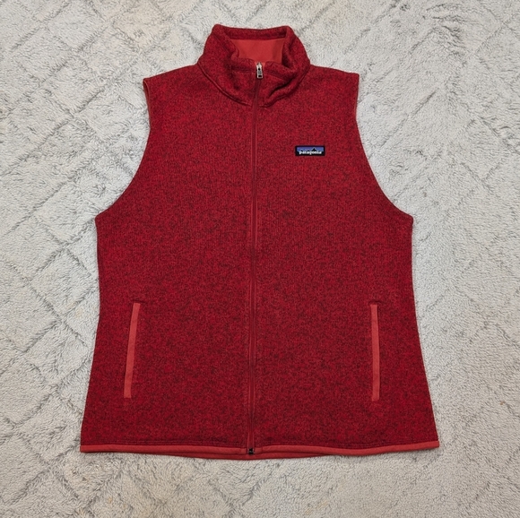Patagonia Jackets & Blazers - Patagonia Vest Jacket Womens L Red Heathered Better Sweater Full Zip Fleece